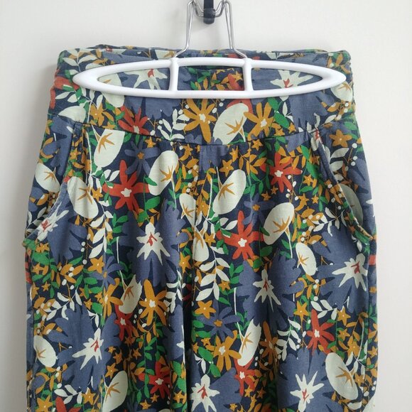 Toad & Co organic cotton tencel stretch relaxed cropped lounge pants blue Small - Picture 4 of 16